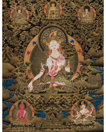 Golden Hued White Tara Canvas Print 