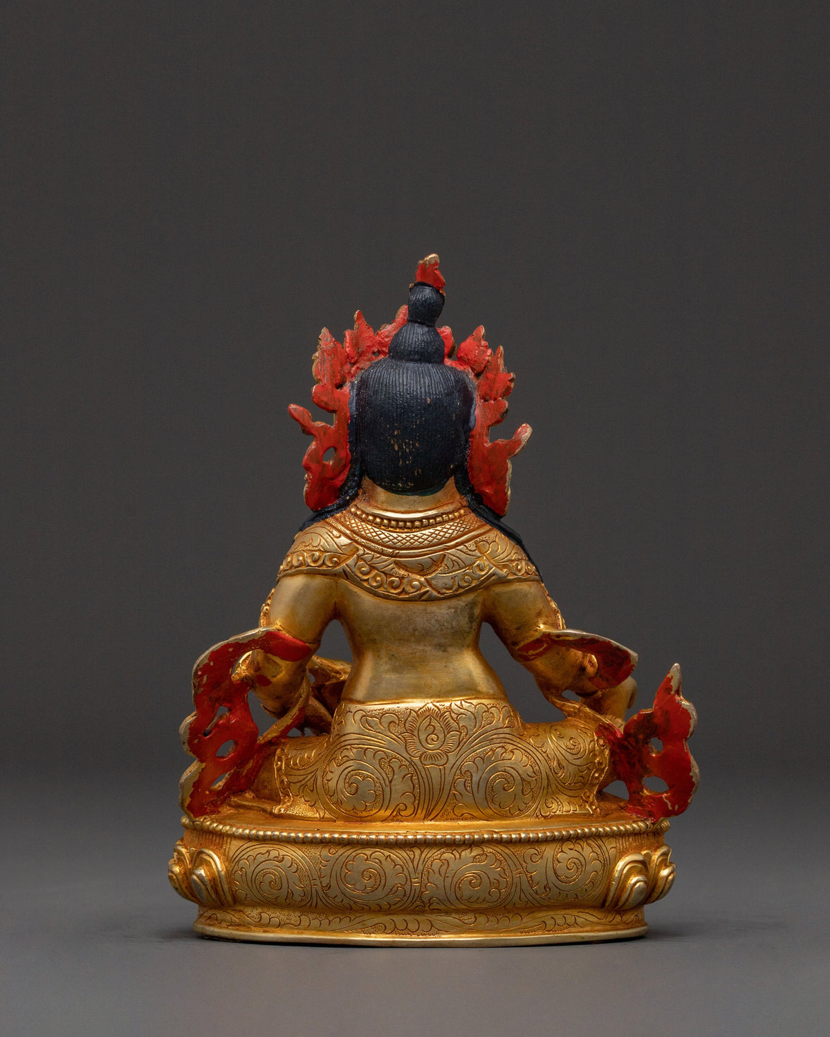Dzambhala Guardian Statue:  Buddhist Wealth Deity Sculpture