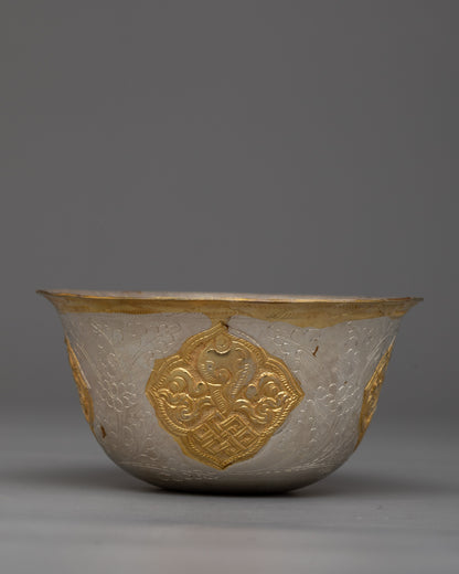 Tibetan Copper Offering Bowls | Enhancing Your Altar with a Touch of Silver Grace