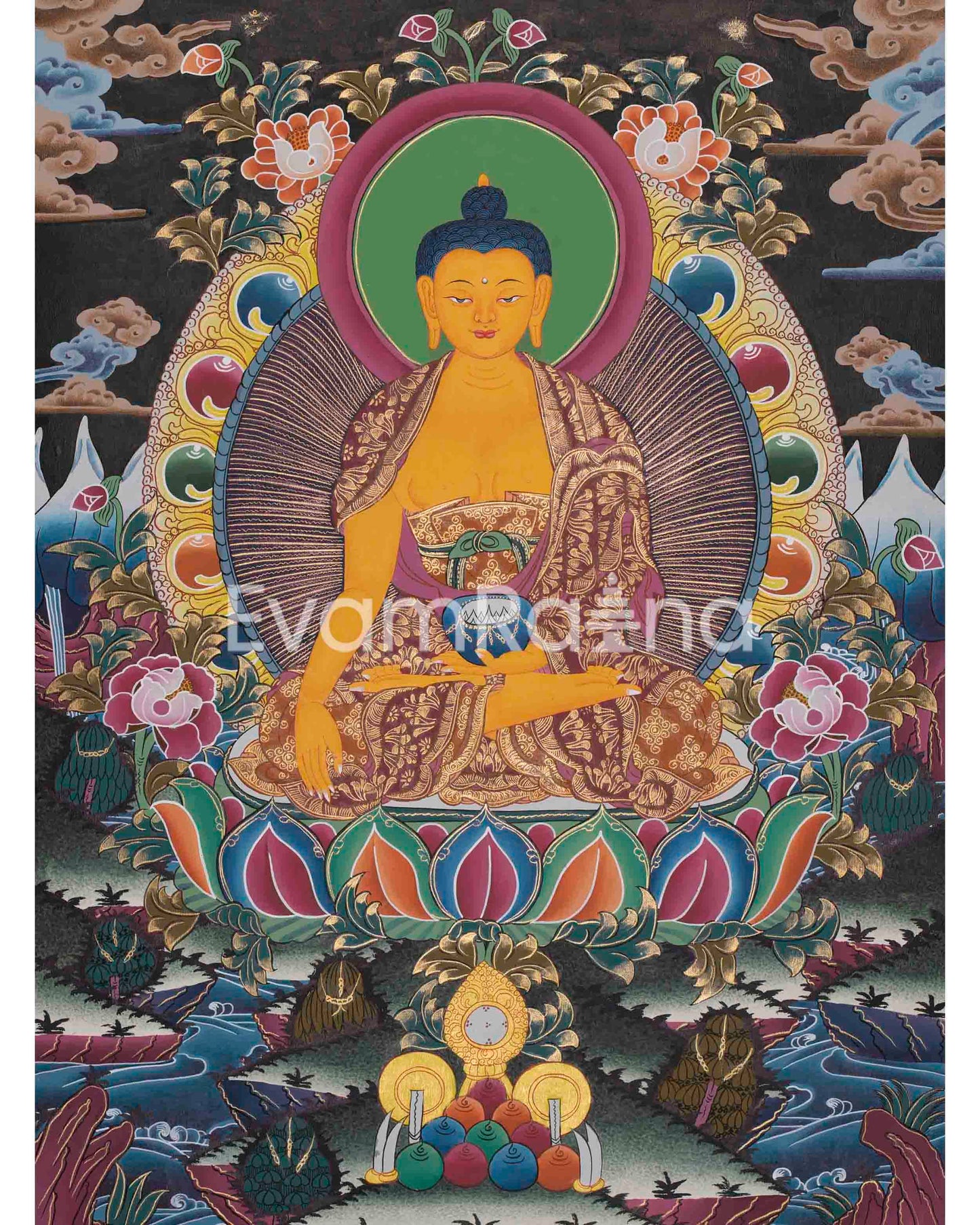 Beautifully Hand-Painted Shakyamuni Buddha 