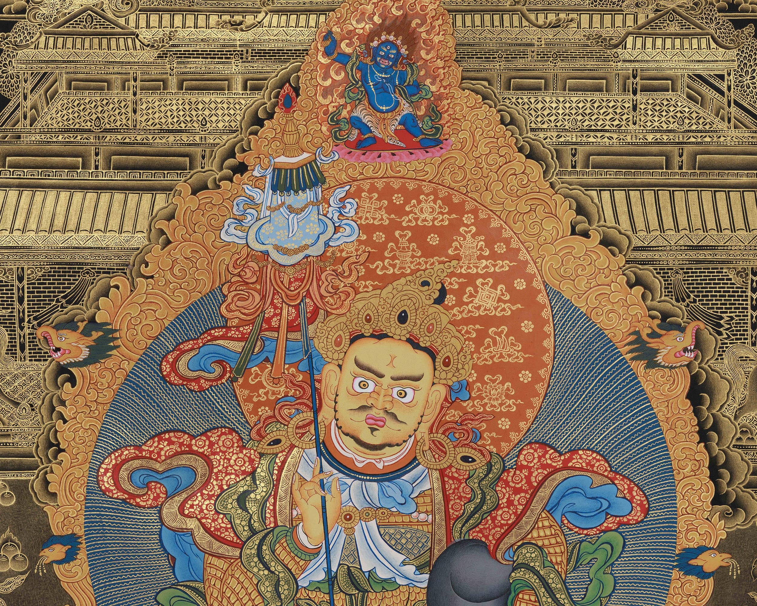 Guardian King Namtoshe Canvas Print | Protector of the North and Spiritual Wealth