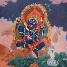Chaturbhuja Mahakala Canvas Print | Wrathful Protector Deity