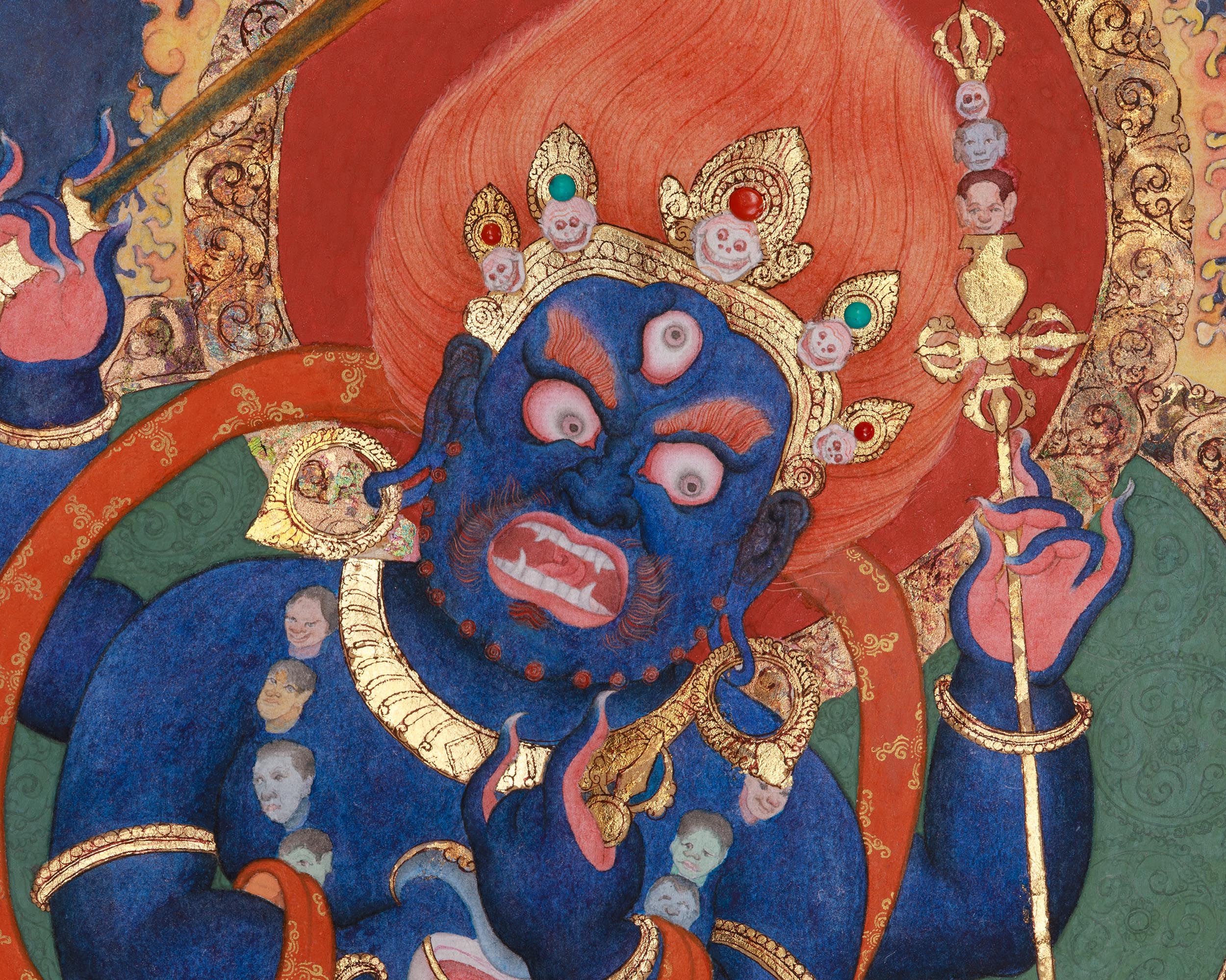 Chaturbhuja Mahakala Canvas Print | Wrathful Protector Deity