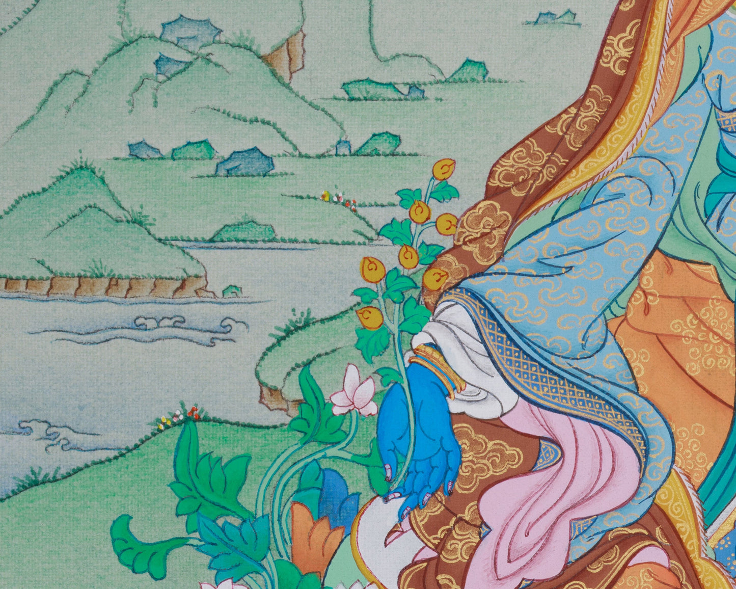 Guru Orgyen Menla Thangka | The Healing Guru in Exquisite Detail