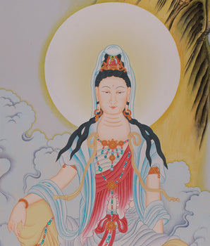 Peaceful Water-Moon Guanyin | Chinese Painting of Avalokiteshvara