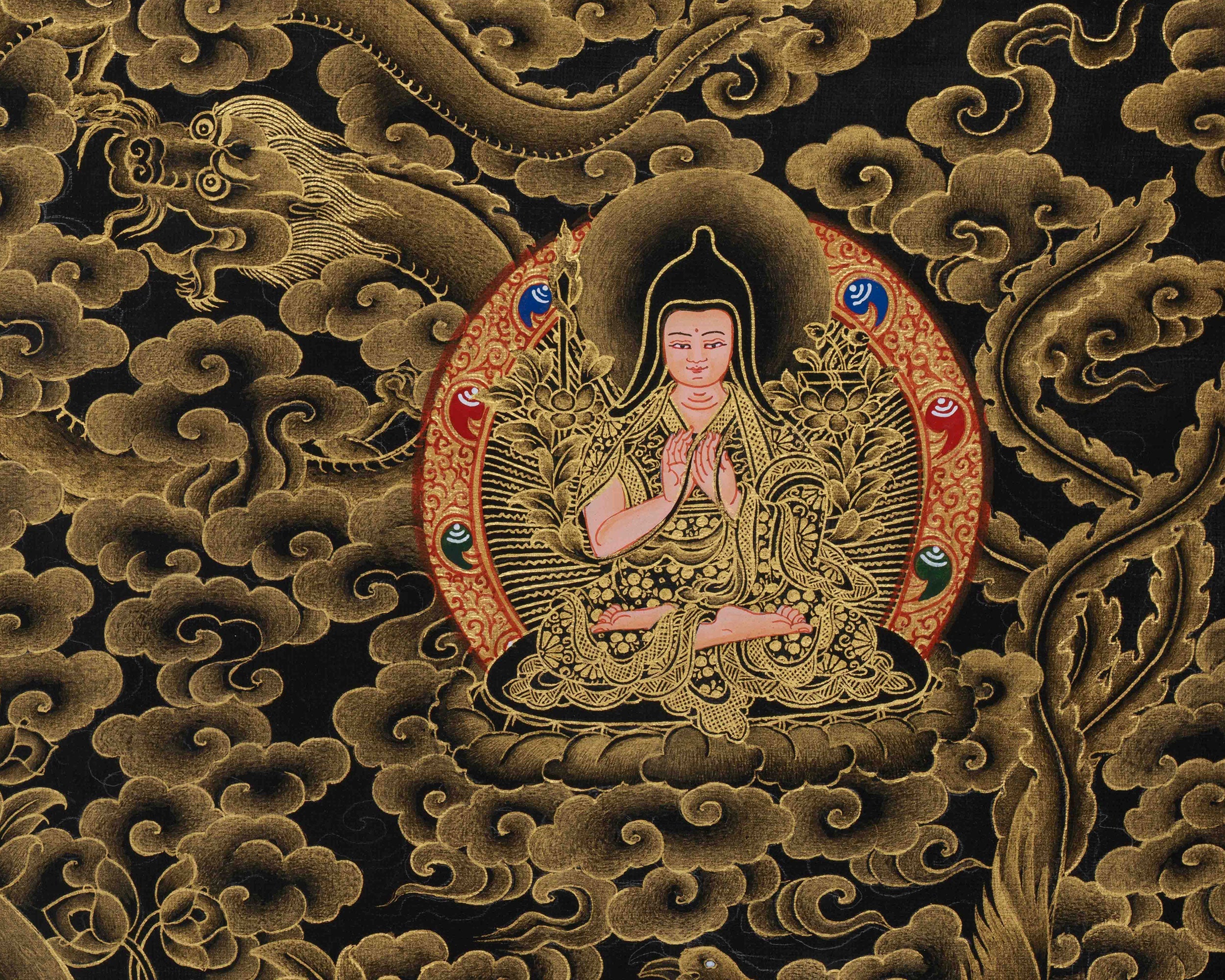 Golden Hued White Tara Canvas Print | High-Quality Giclee Print of Healing Deities