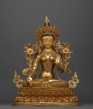 white-tara-48-cm-elegantly-gold-gilded