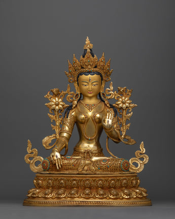 white-tara-48-cm-elegantly-gold-gilded