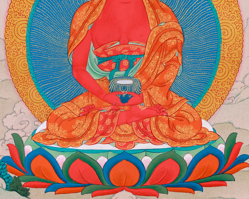 Dhyani Buddha Amitabha Thangka | A Beacon of Infinite Light and Compassionate Wisdom