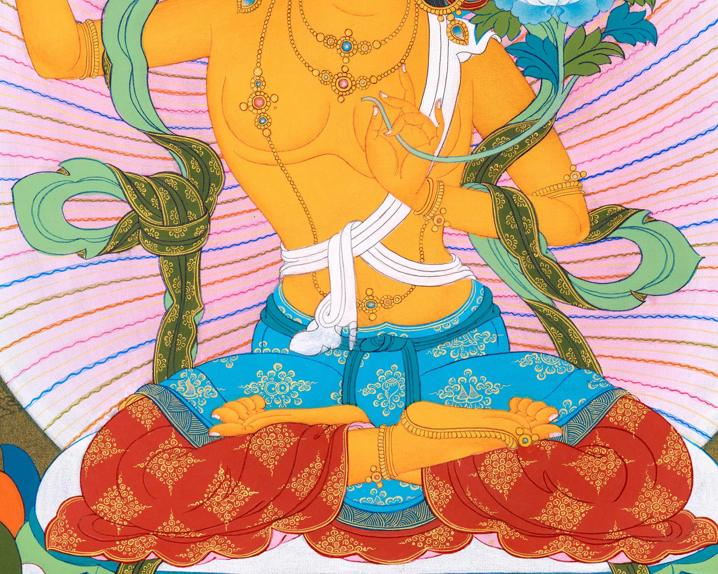 Manjushri Bodhisattva Thangka | Wisdom Buddha in Karma Gadri Style