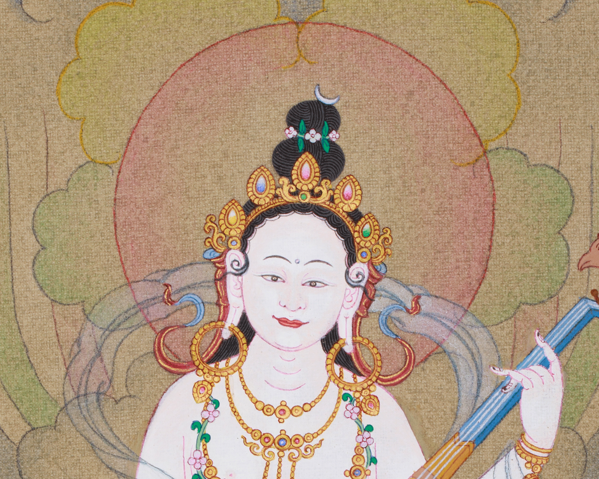 Original Goddess Saraswati Painting | Deity of Arts, Knowledge, and Music