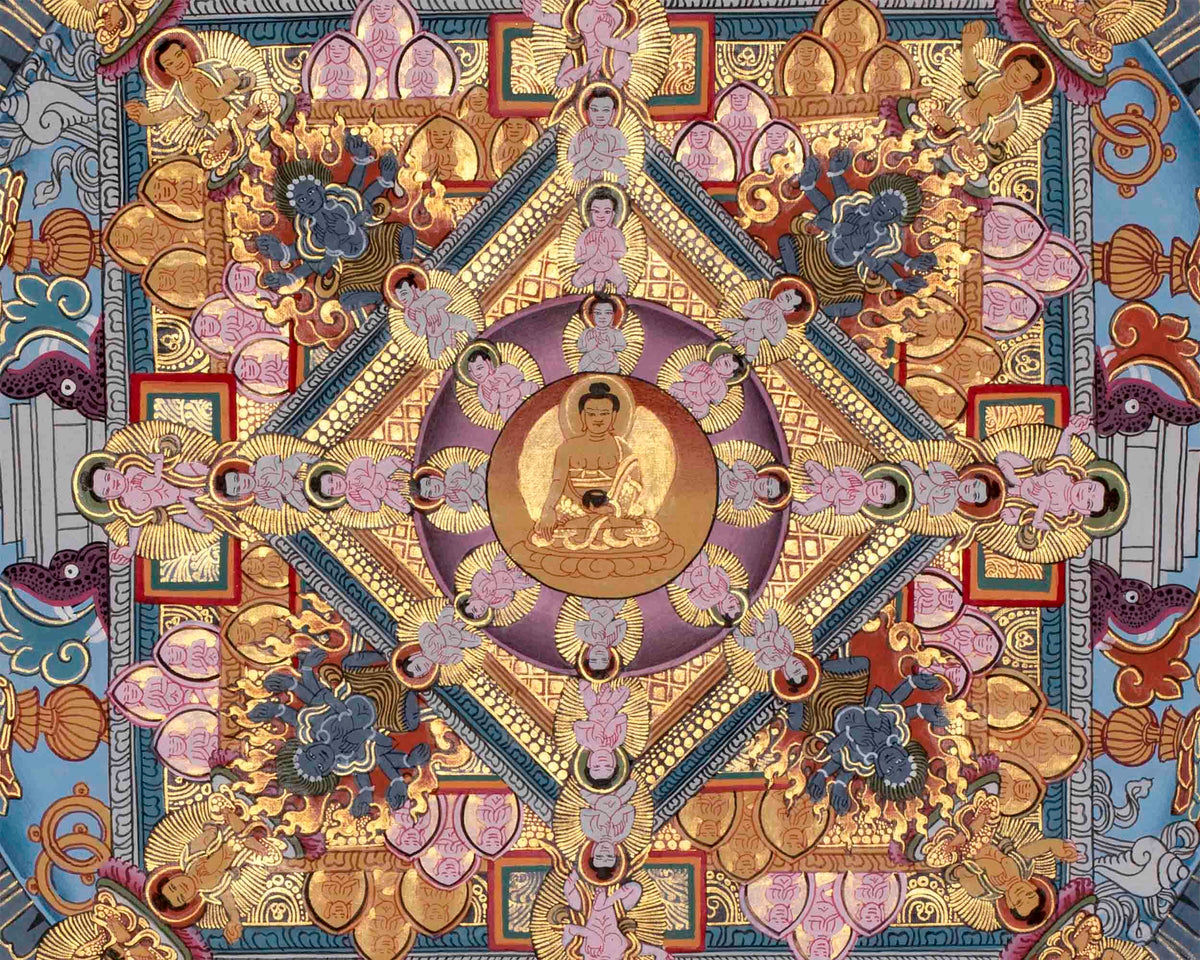 Original Hand painted Buddha Mandala | Tibetan Wall Decoration Painting