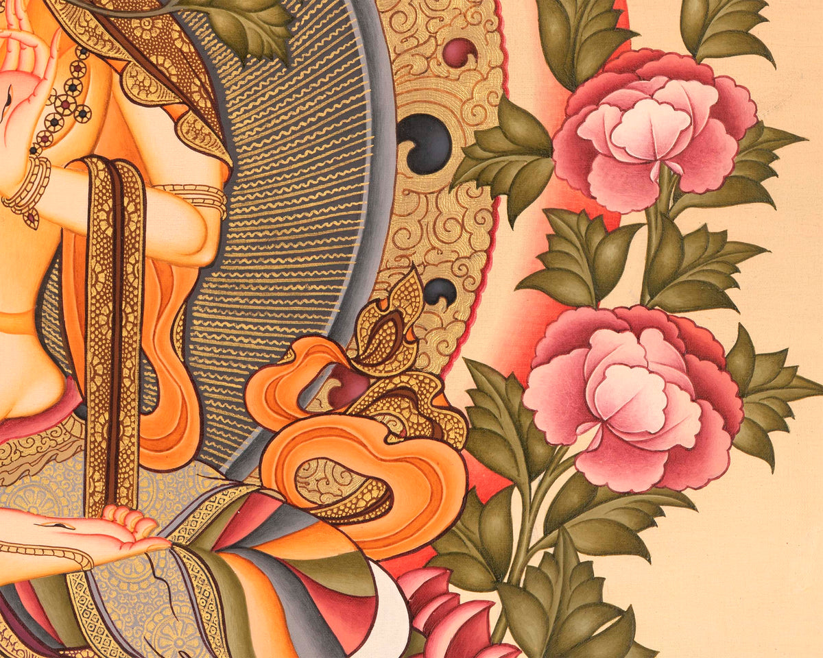 White Tara Painting | Traditional Religious Wall Decor
