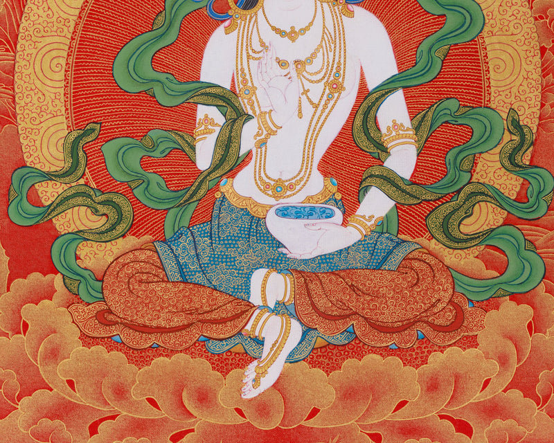 Radiant Gold Yeshe Tsogyal Thangka