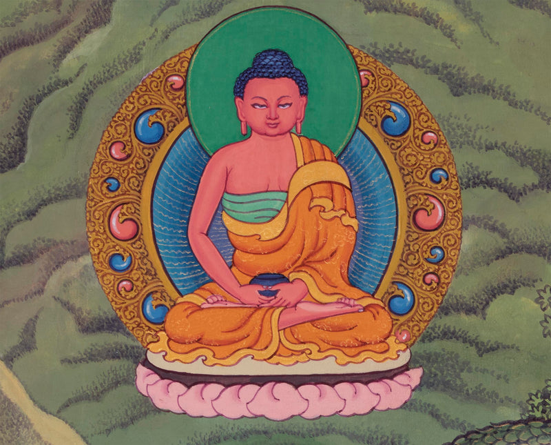 Mother Tara Traditional Thangka Print | The Female Buddha Depiction On A Newari Poster