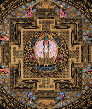 Avalokiteshvara Mandala Print For Practice Of Compassion | High Quality Giclee Print For Room Decor