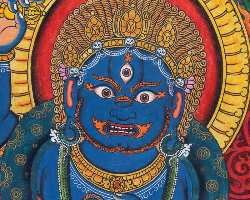 Traditional Vajrapani Art Print For Mindfulness | The Holder Of Thunderbolt Giclee Print