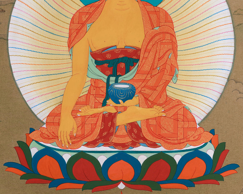 Tibetan Buddha Thangka | Siddhartha Gautama Art | Spiritual Enlightenment Decor