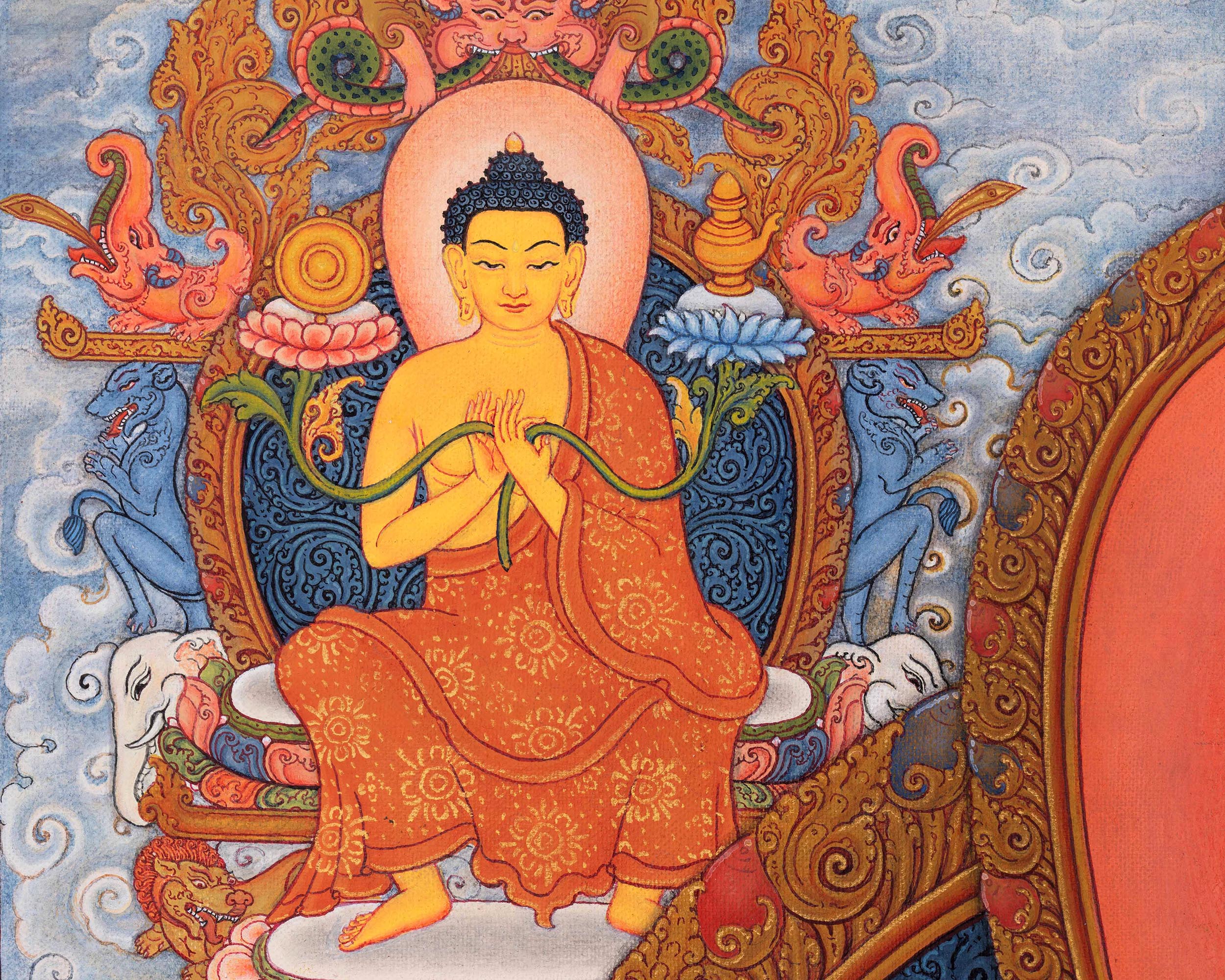 Traditional Buddha Shakyamuni Thangka | Thangka for Enlightenment
