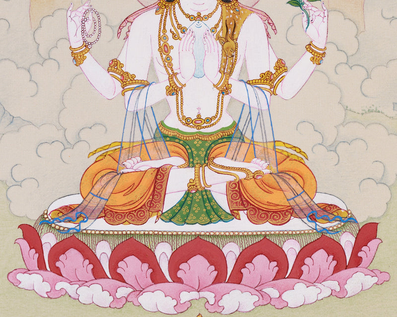 Exquisite Chenresig Thangka