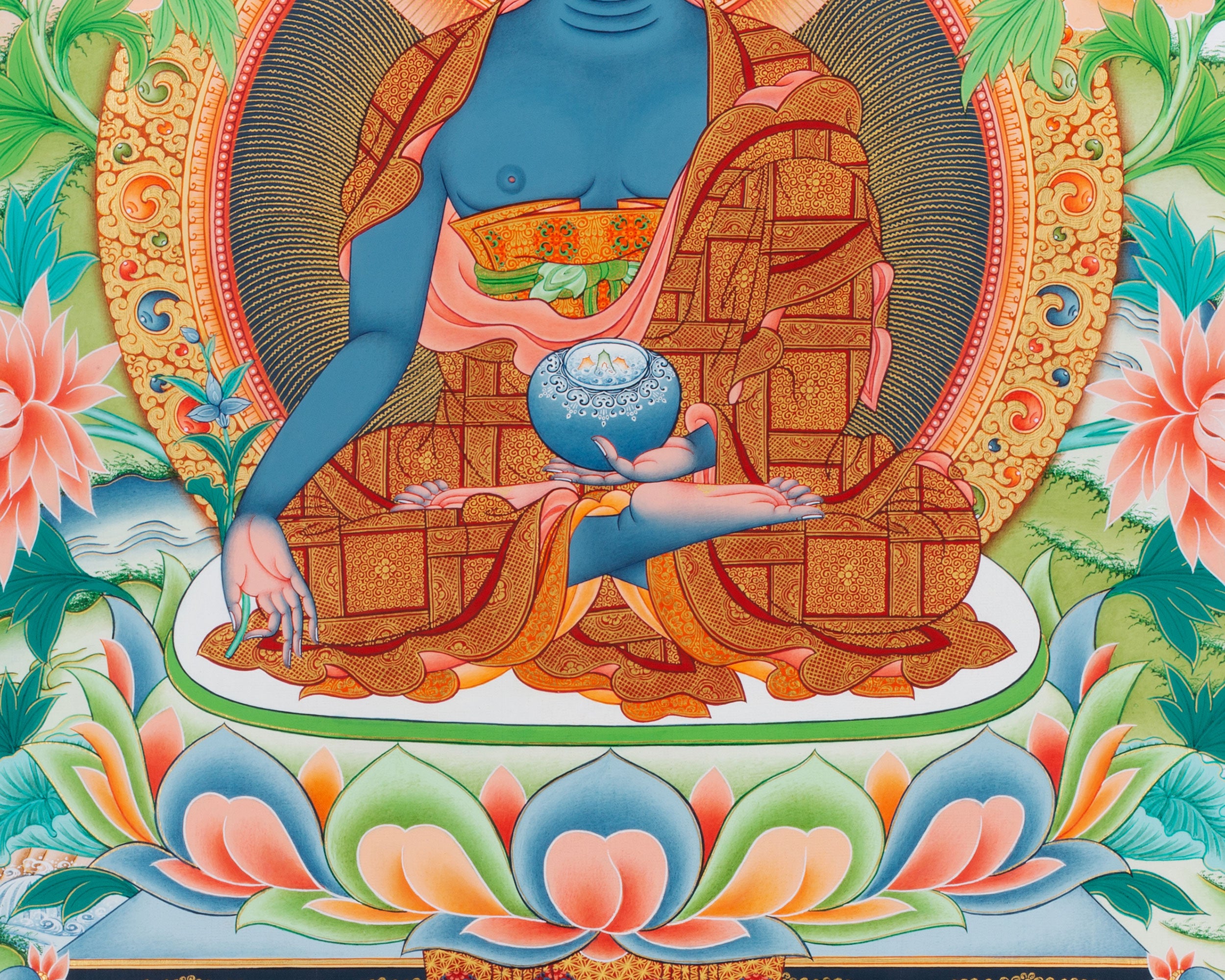 Eri Style Bhaisajyaguru Healing Artwork | Rare Exclusive Painting