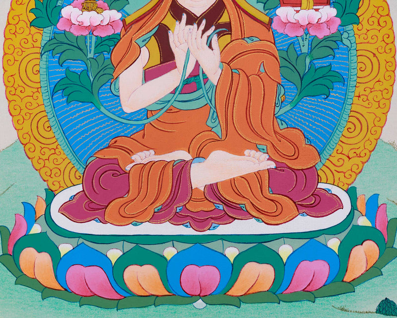 Tsongkhapa Thangka | Traditional Acrylic Art