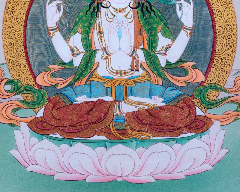 Unique Thangka of Chenresig