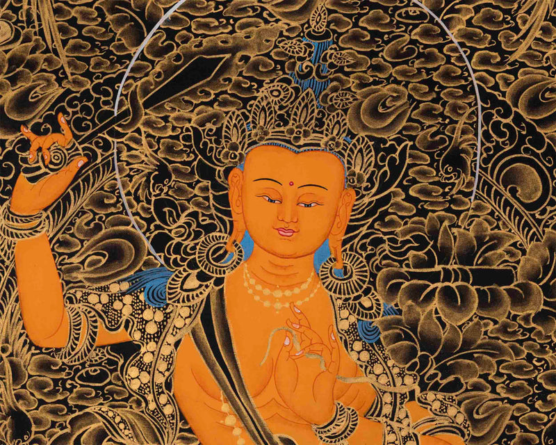 Arya Boddhisattva Manjushri Thangka | Wall Decor