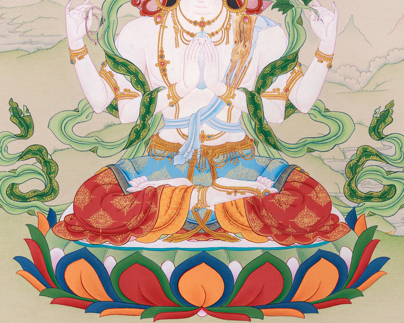 Buddha Avalokiteshvara Thangka Painting