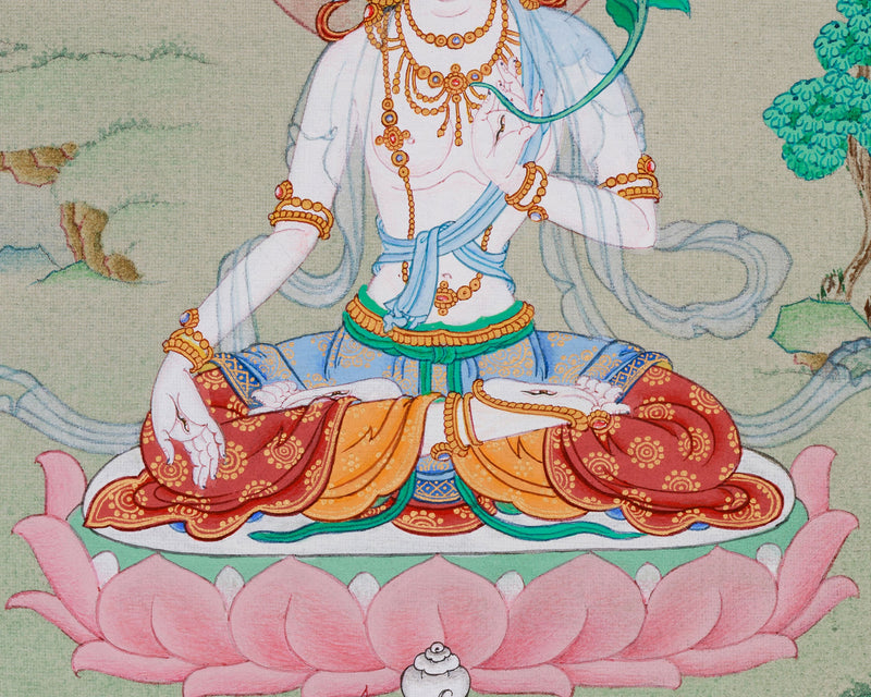 Small Maa White Tara Figure | Divine Compassion and Healing Art