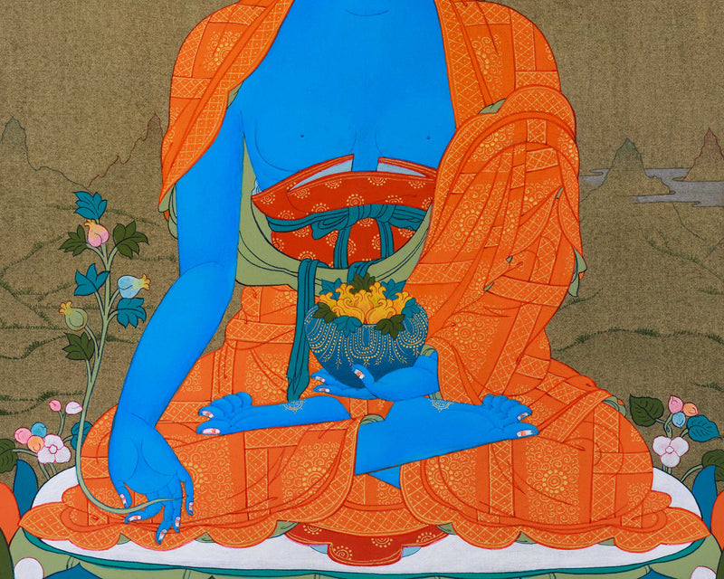 Healing Medicine Buddha Thangka Art