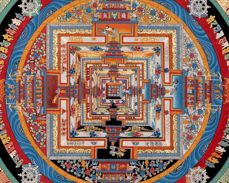 Hand Painted Kalachakra Mandala Thangka | Traditional Thangka Art