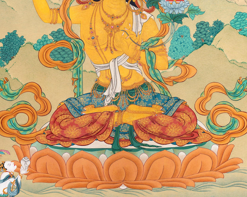 Manjushri Thangka To Elevate Your Sacred Space | Bodhisattva Artwork for Home Decor