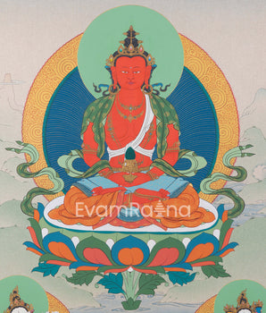 Divine Form of Manjushree Thangka Print | Boddhisattva Of Wisdom | Digital Prints