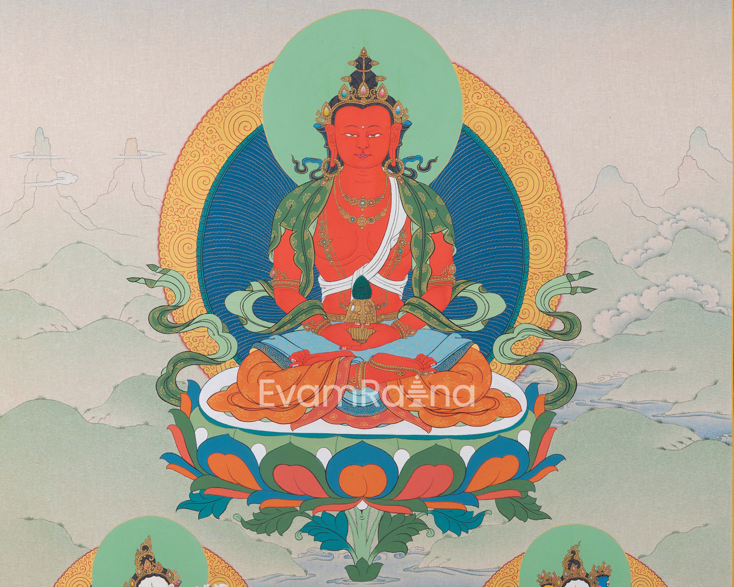 Divine Form of Manjushree Thangka Print | Boddhisattva Of Wisdom | Digital Prints