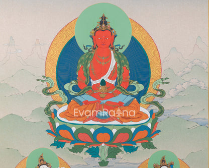 Divine Form of Manjushree Thangka Print | Boddhisattva Of Wisdom | Digital Prints