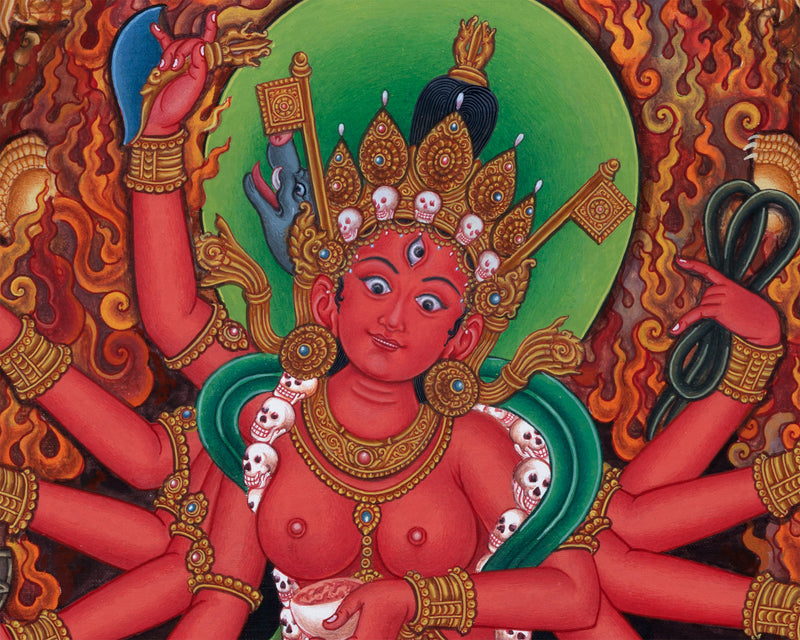 Sacred Presence Dakini Thangka Print | Beautiful Wall Decor of Dakini | Traditional Artwork