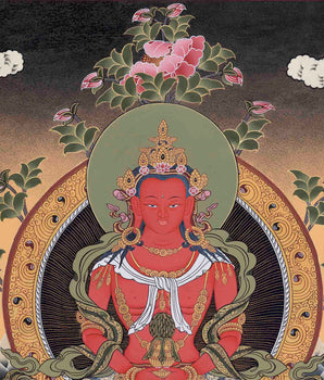 Buddha Amitayus Painted Thangka | Handmade Thangka Painting