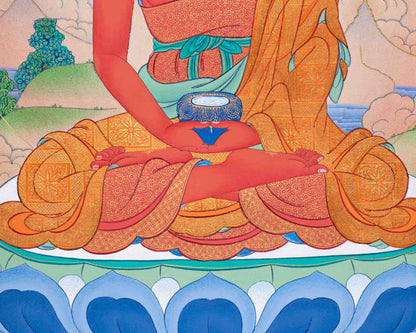 Hand Painted Amitabha Buddha Thangka | A Symbol Of Purity And Enlightenment | Traditional Tibetan Buddhism Art