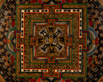 Sankha Mandala Thangka | Hand-Painted Wall Decor Art