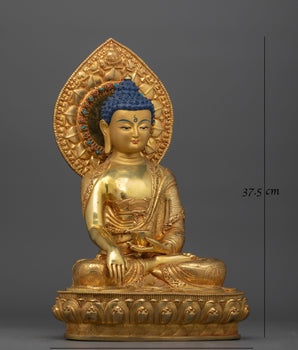 Handcrafted Shakyamuni Buddha Enlighten Teacher Statue | Embodiment of Peace and Wisdom