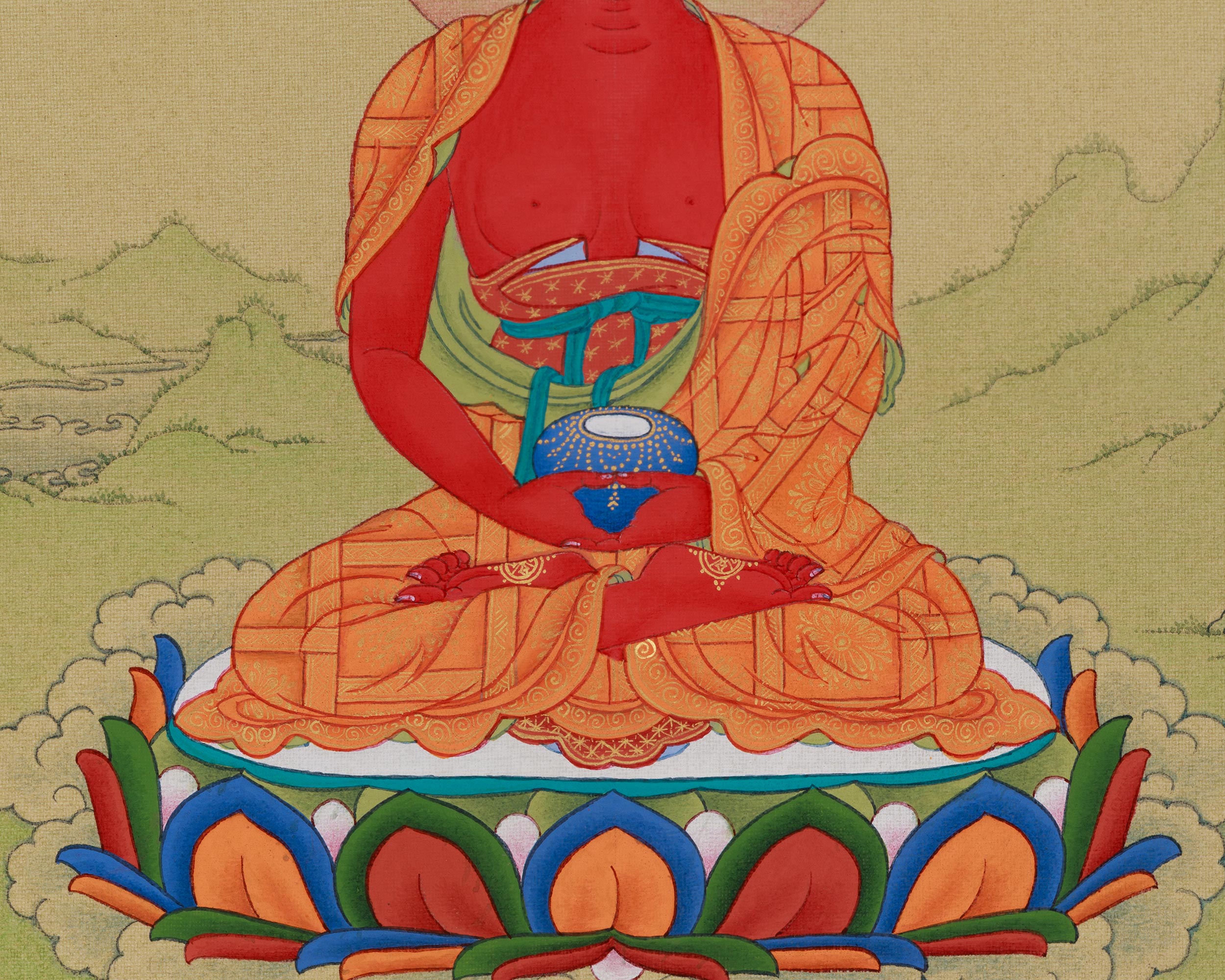 Traditional Thangka of Amitabha Buddha | A Divine Symbol of Compassion and Pure Land