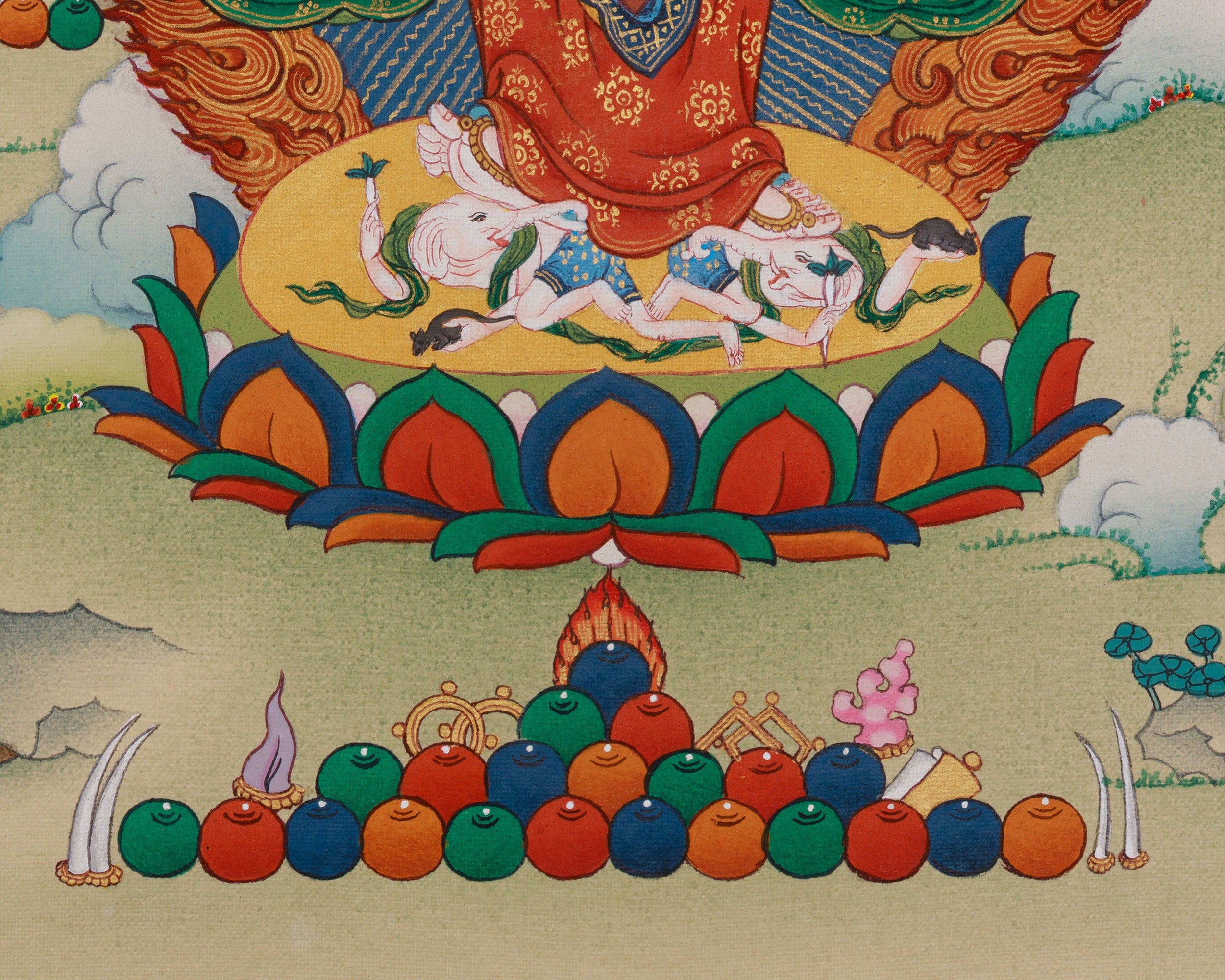 Protector Deity White Mahakala Thangka | Vajradharma Artwork