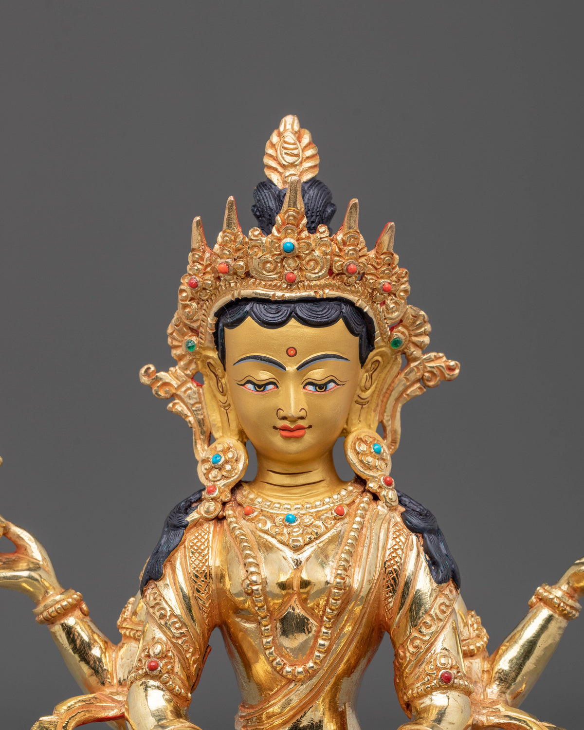 Handmade Prajnaparamita Statue | 24K Gold Gilded Wisdom Sculpture
