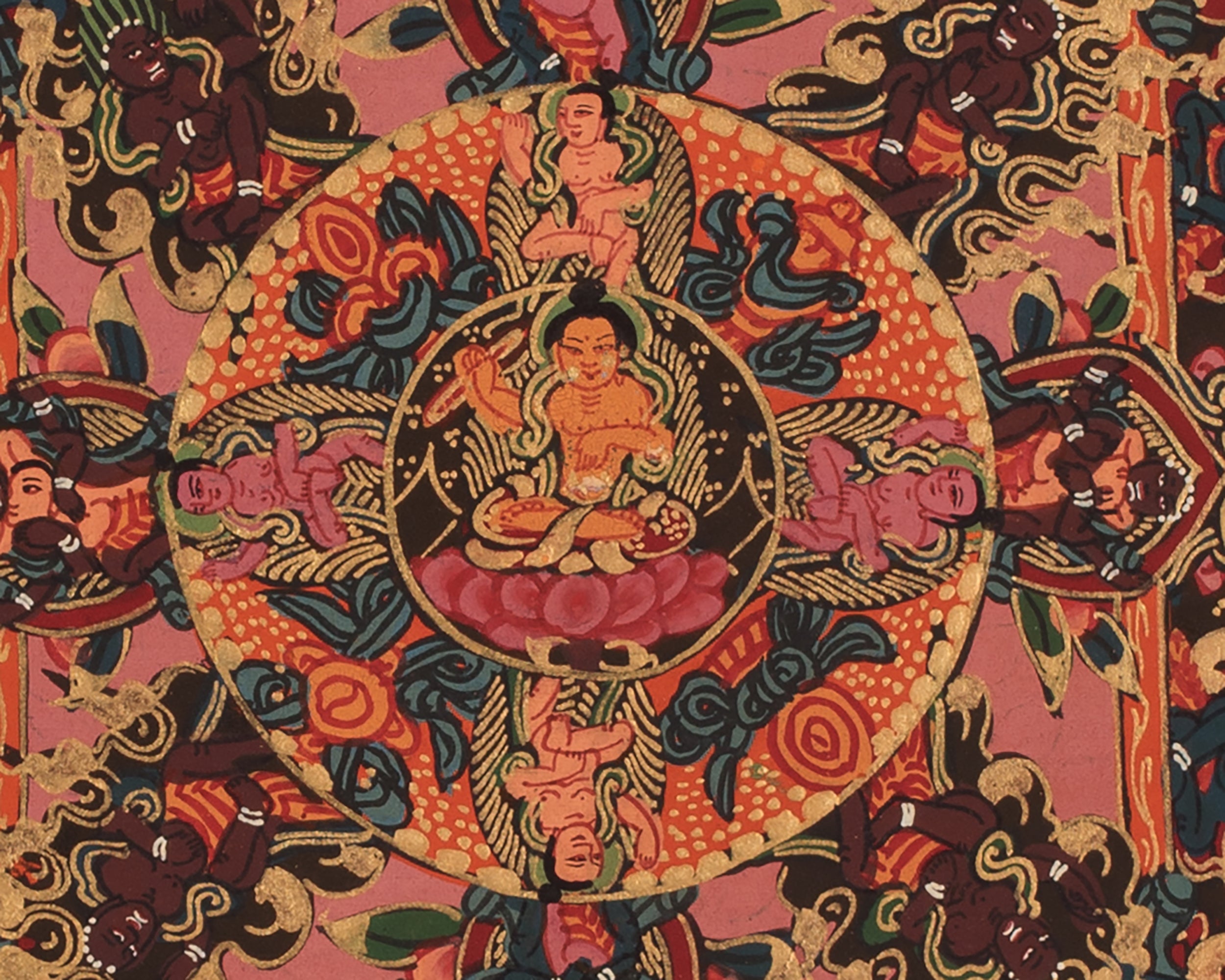 Buddha Mandala Hand Painted Art | Himalayan Artwork of Enlightenment and Spiritual Harmony