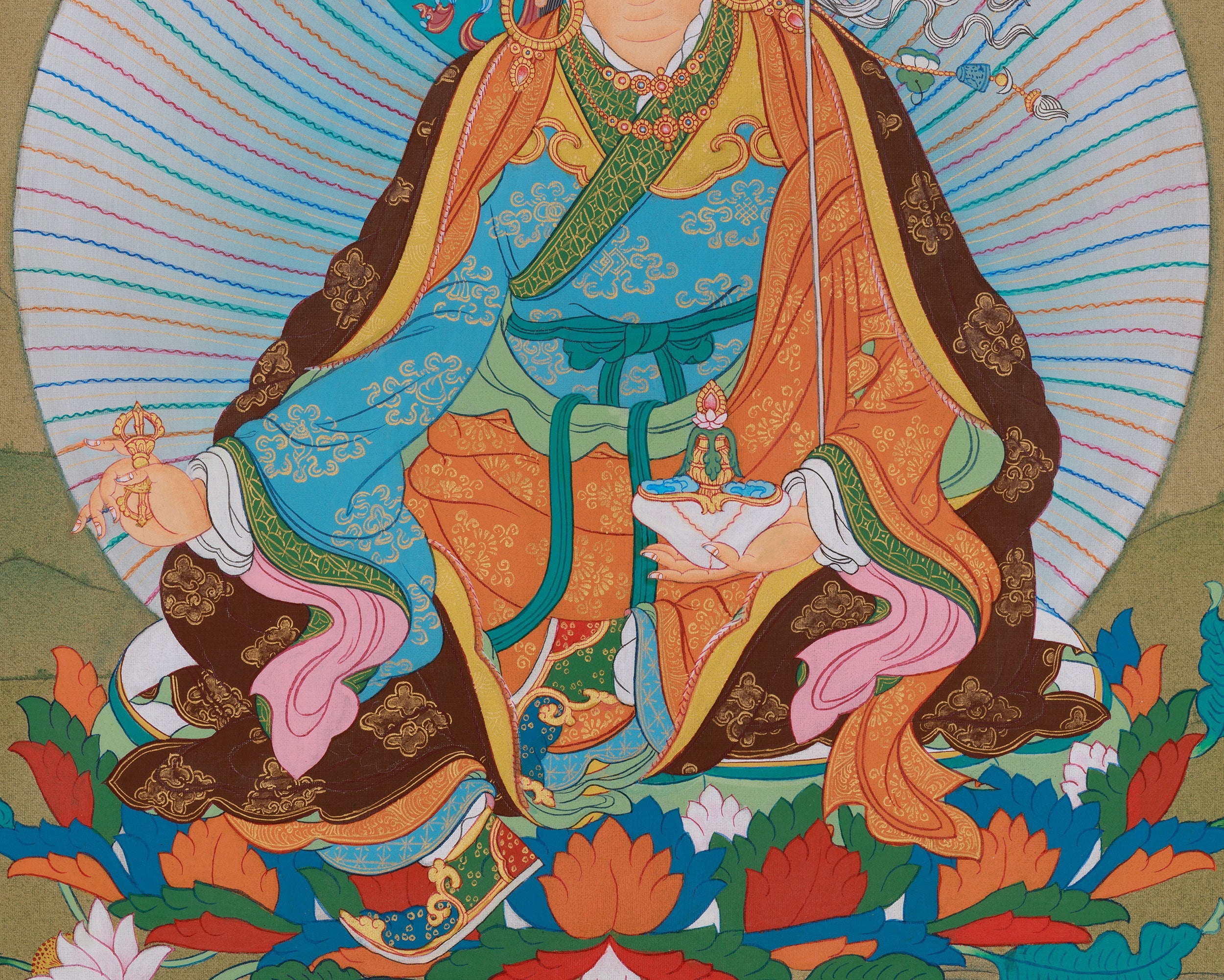 Vajrayana Guru Rinpoche Thangka | Honoring The Lotus-Born Master | Enlightened Wisdom