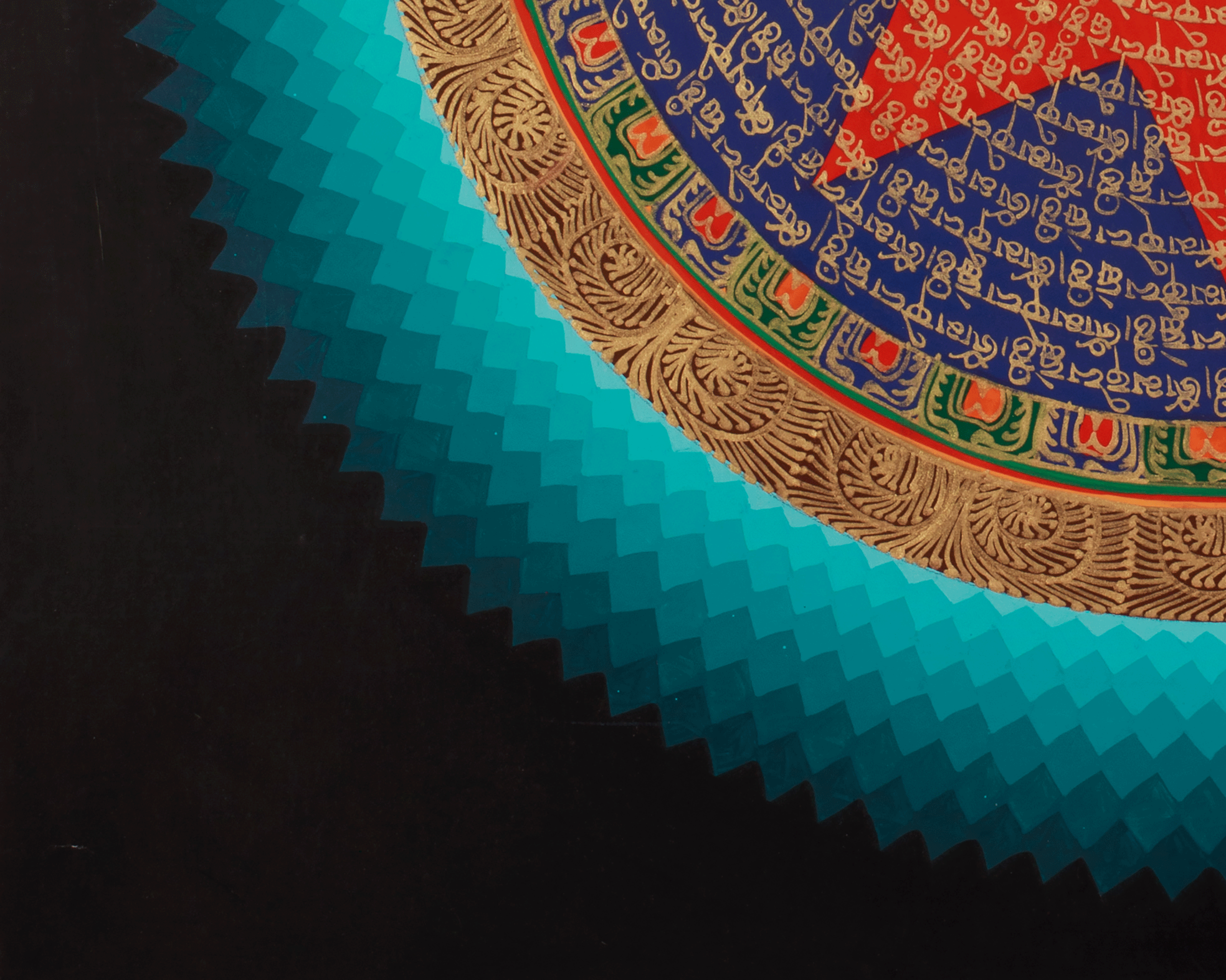 Mantra Mandala Wall Hanging Art | Hand-Painted Buddhist Thangka