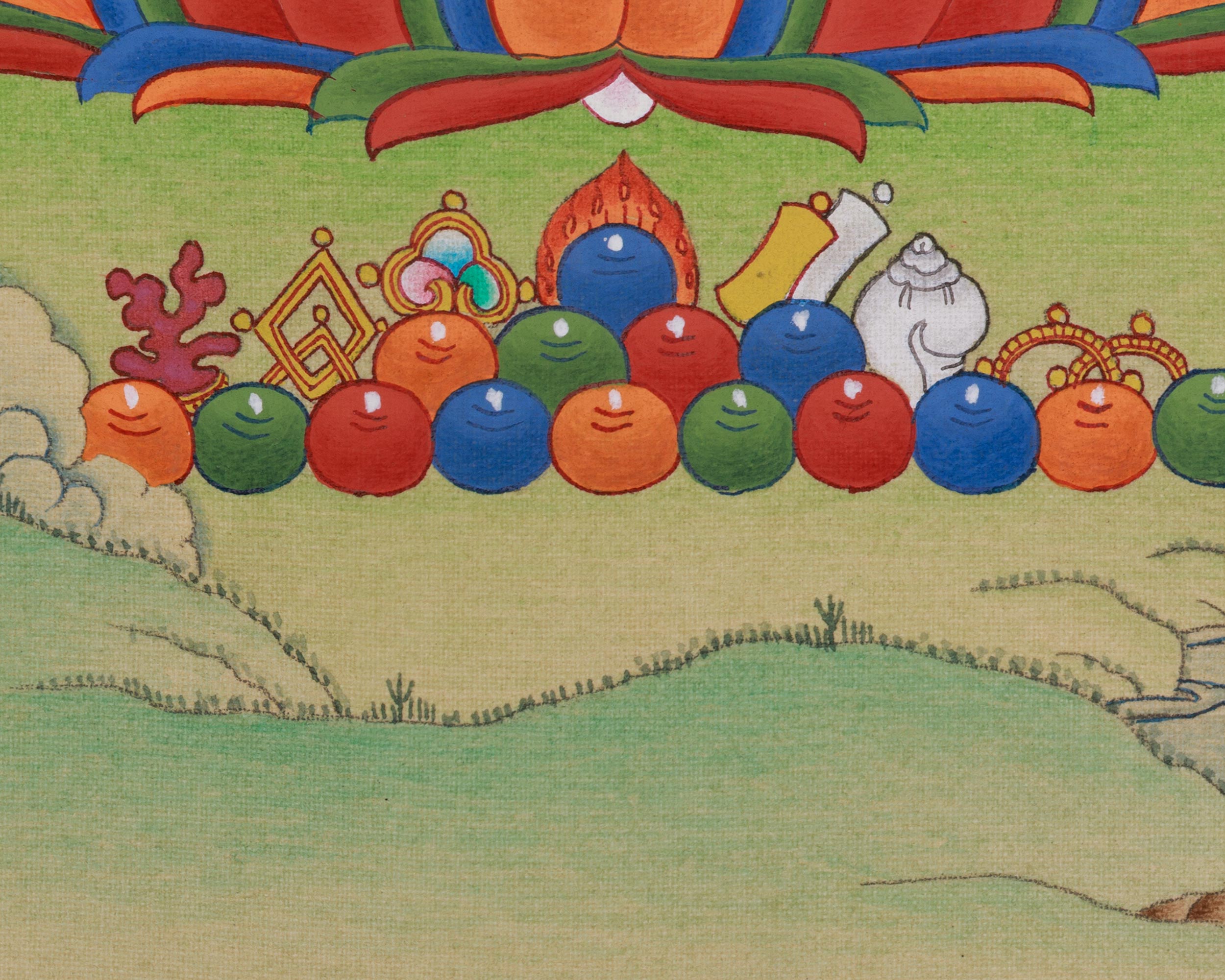 Religious Thangka Of White Tara | A Divine Expression of Compassion | Sacred Art