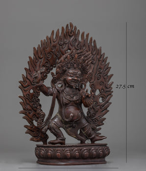 Vajrapani Hand-Carved Oxidized Statue | Embodiment of Power and Protection