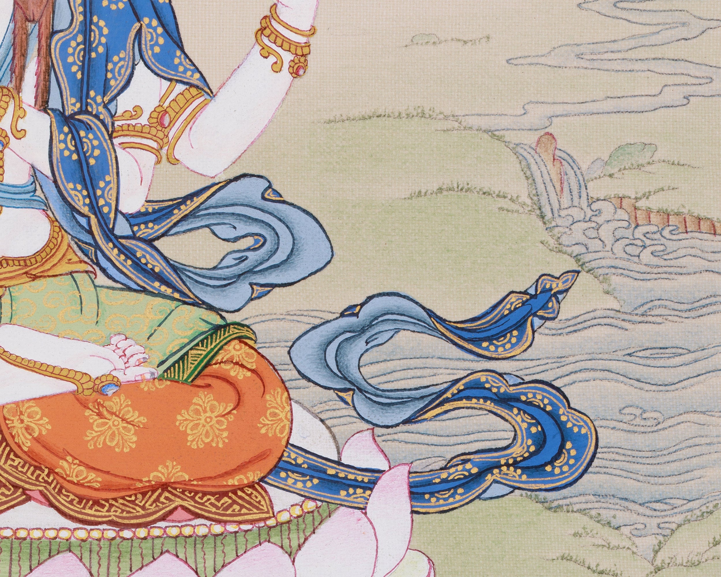 Bodhisattva of Compassion, Avalokiteshvara | A Sacred Thangka of Mercy and Protection
